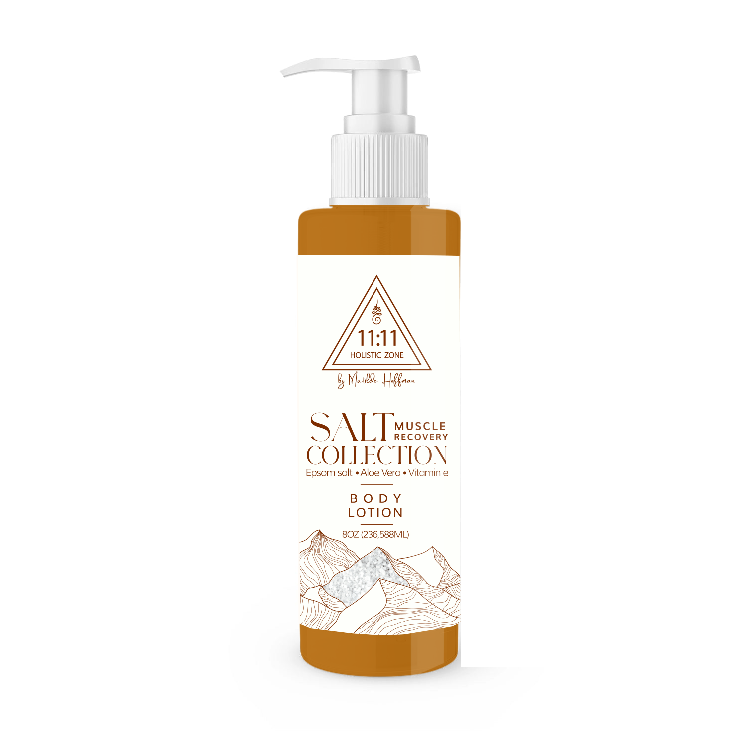 1111 Holistic Zone BODY LOTION MUSCLE RECOVERY with Epson Magnesium Salt, Sage Essential Oil, Vitamin E and Alohe Vera for Woman and Men
