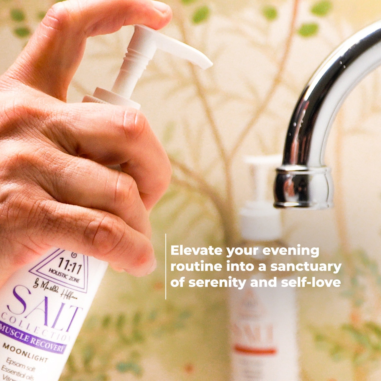1111 Holistic Zone Body and Hands Wash Liquid Soap Moonlight Pure Epson Magnesium Salt Muscle Recovery Vitamin E Lavander and Tea tree Essential Oils