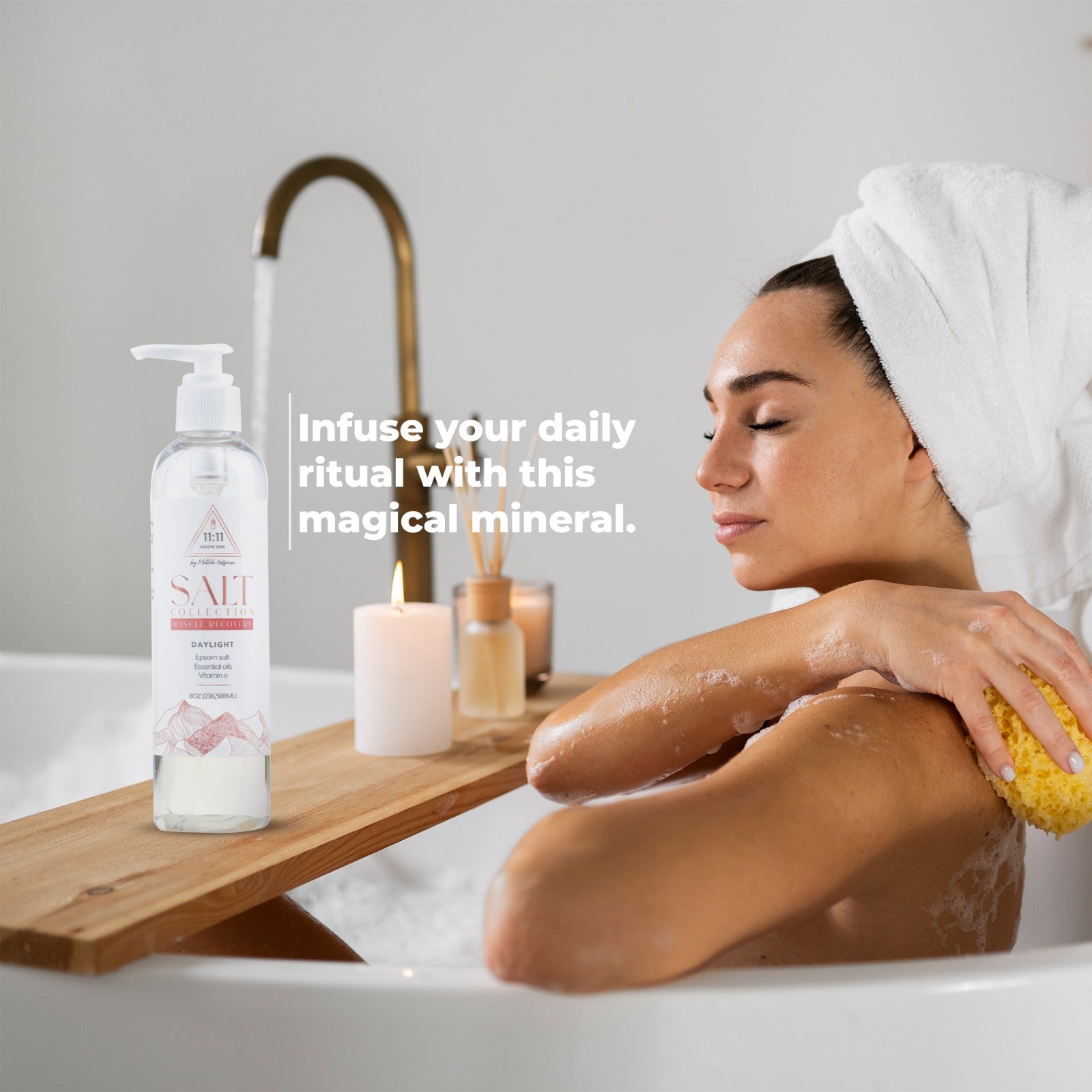1111 Holistic Zone Body and hands Wash Liquid Soap Daylight Epson Magnesium Salt Muscle Recovery Vitamin E Eucalyptus & Mints Essential Oils