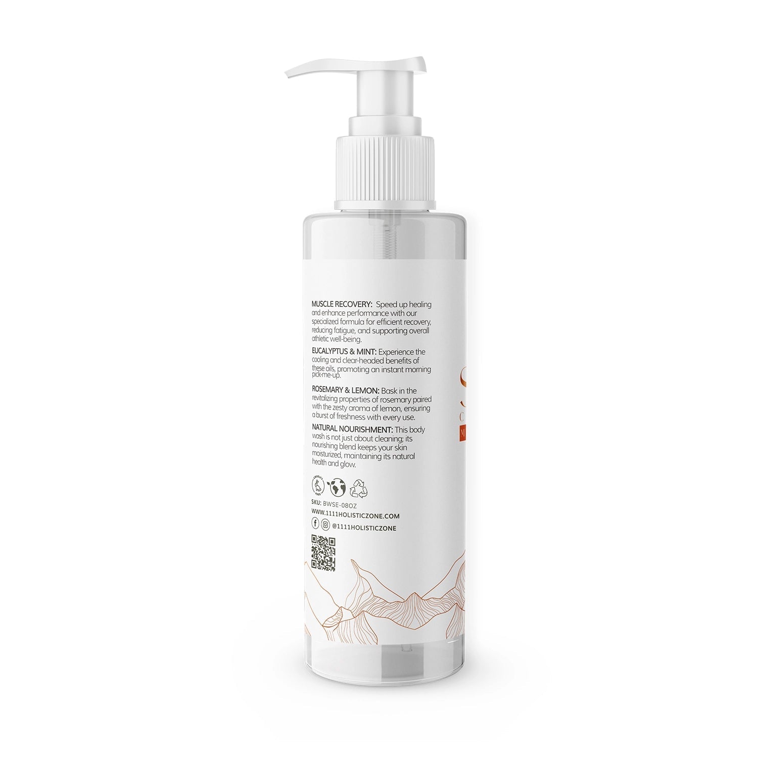 1111 Holistic Zone Body and hands Wash Liquid Soap Daylight Epson Magnesium Salt Muscle Recovery Vitamin E Eucalyptus & Mints Essential Oils