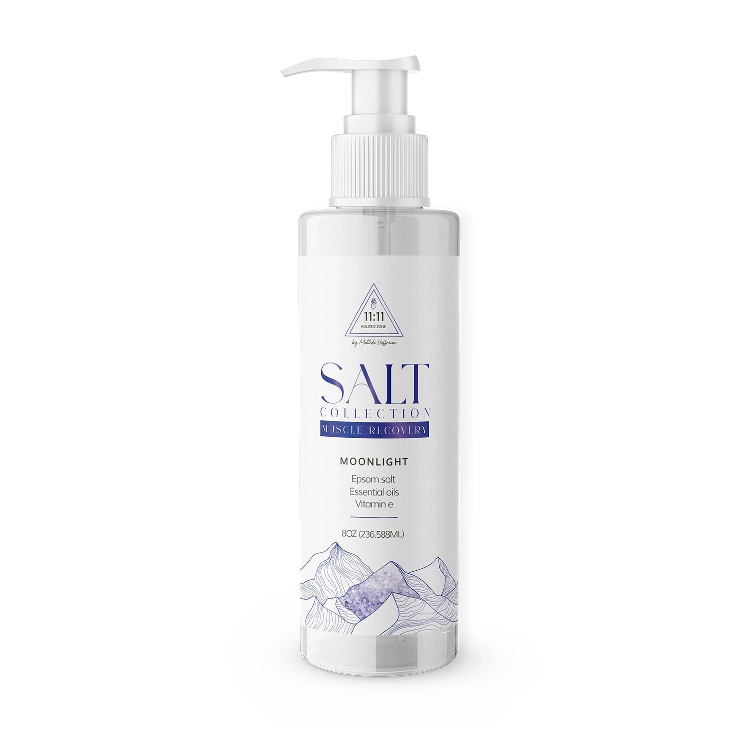 1111 Holistic Zone Body and Hands Wash Liquid Soap Moonlight Pure Epson Magnesium Salt Muscle Recovery Vitamin E Lavander and Tea tree Essential Oils